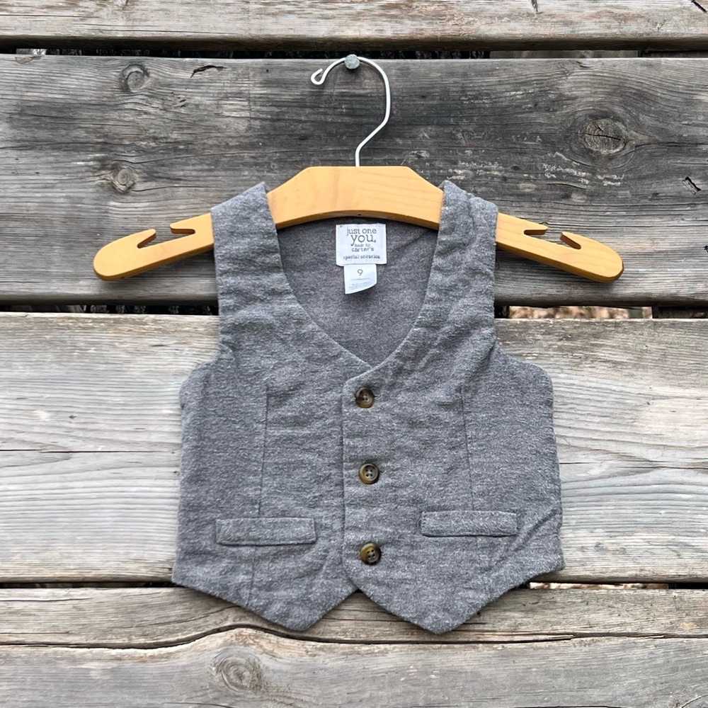 Carter’s Waistcoat Vest Gray Cotton Boys’ Size 9M